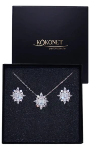 Náušnice a náramek – svatební set stříbrný BRENNA silver