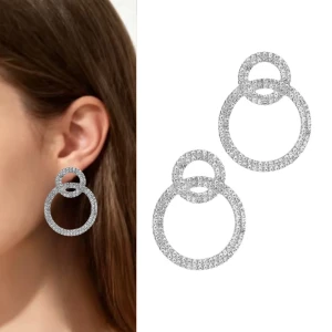 Stříbrné náušnice kruhy s krystalky