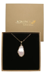 Svatební nepravidelný náhrdelník s perleťovou hmotou ARLETA gold