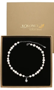 Stříbrný perlový náhrdelník s přívěskem STELLA silver