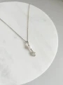 Elegancki srebrny naszyjnik ślubny z perłami STELLA silver