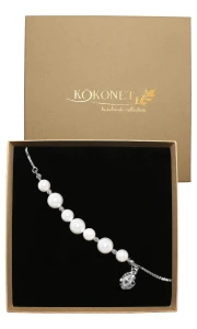 Efektní stříbrný perlový náramek s přívěskem STELLA silver