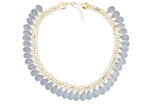 NANDLING choker křišťálový ozdobný zlatý KOLIA