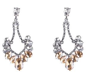 Náušnice zlaté grafitem šampaňské VISÍCÍ